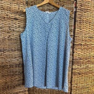 Blue Floral Sleeveless Top 2x